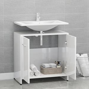 vidaXL Badkamerkast 60x33x61 cm spaanplaat hoogglans wit