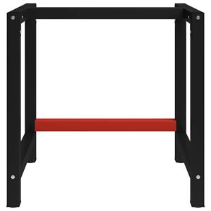 vidaxl Werkbankframe 80x57x79 cm metaal zwart en rood