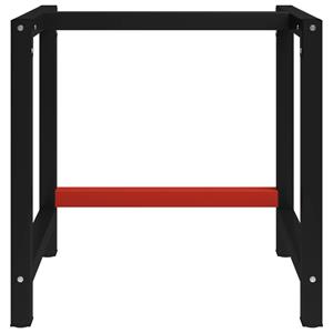 vidaxl Werkbankframe 80x57x79 cm metaal zwart en rood