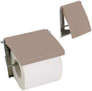 Msv Toiletrolhouder Wand/muur - Metaal/mdf Hout Klepje - Beige