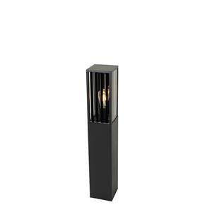 QAZQA Moderne staande buitenlamp zwart met smoke 80 cm IP44 - Dijon