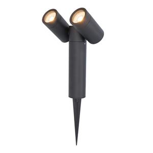 HOFTRONIC™ Pinero Double - Kantelbare LED prikspot Dubbel Zwart - Excl. GU10 - Dimbaar - Tuinspot - IP65 waterdicht voor binnen en buiten - 3 jaar garantie