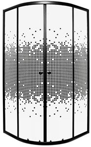 Kerra Pixel douchecabine kwartrond 90x90cm zwart