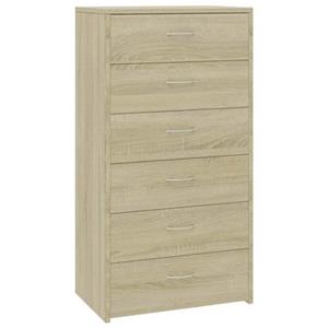 vidaXL Dressoir met 6 lades 50x34x96 cm spaanplaat sonoma eikenkleurig