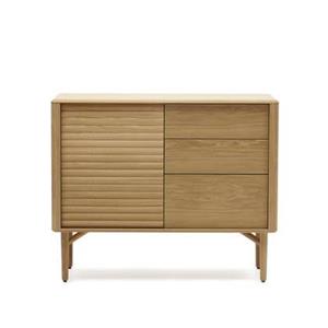 Kave Home  Dressoir Lenon 1 deur en 3 laden van hout en eikenfineer