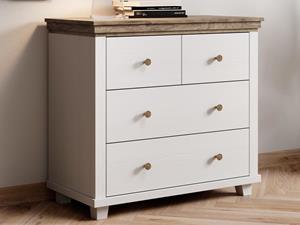 Mobistoxx Commode EVOCO 4 lades ribbec eik/wit
