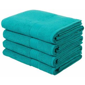 my home Douchelakens Juna Handdoekset, 100% katoen, met bies, uni-kleuren, zacht (4 stuks)