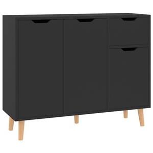 VidaXL Dressoir 90x30x72 spaanplaat hoogglans zwart