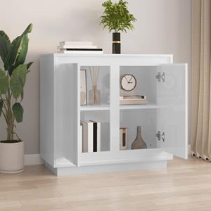 vidaXL Dressoir 80x34x75 cm bewerkt hout hoogglans wit
