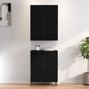 vidaXL Hoge kast 70x34x180 cm bewerkt hout zwart