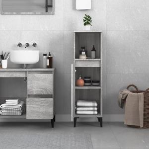 Vidaxl Badschrank Grau Sonoma 30x30x100 Cm Holzwerkstoff