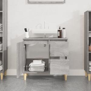 Vidaxl Badschrank Grau Sonoma 65x33x60 Cm Holzwerkstoff