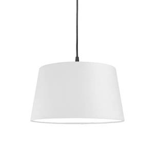 QAZQA Moderne Hängelampe schwarz mit weißem Schirm 45 cm - Pendel