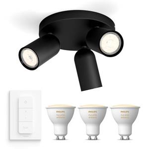 Philips myLiving Pongee Opbouwspot - Zwart - 3 Lichtpunten