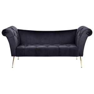 BELIANI Chaise longue fluweel zwart NANTILLY