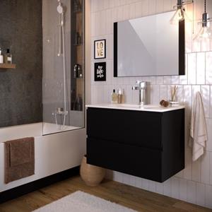 Praxis T-bath Badkamermeubelset Milenio Zwart Mat Gelakt 80cm