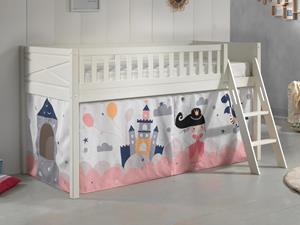 Mobistoxx Bed SCOTY halfhoogslaper 90x200 cm witte pijnboom tent Princess II