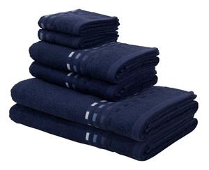 Home affaire Handtuch Set Kelly, Frottier, (Set, 6-tlg), Handtücher mit gestreifter Bordüre aus 100% Baumwolle, unifarben