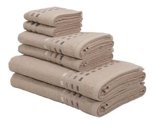 Home affaire Handtuch Set Kelly, Frottier, (Set, 6-tlg), Handtücher mit gestreifter Bordüre aus 100% Baumwolle, unifarben