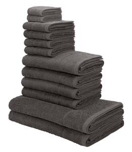 My Home Handtuch Set Sanremo, Frottier, (Set, 12-tlg), einfarbiges Handtuchset aus 100% Baumwolle