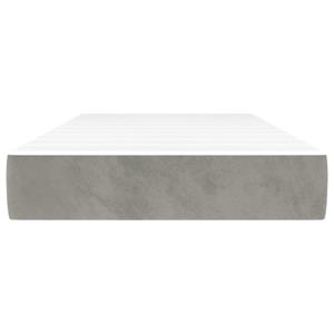 vidaXL Pocketveringmatras 90x190x20 cm fluweel lichtgrijs