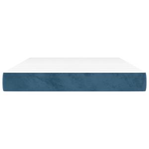 vidaXL Pocketveringmatras 140x190x20 cm fluweel donkerblauw