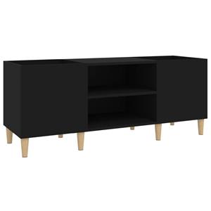 VidaXL Platenkast 121x38x48 cm bewerkt hout zwart