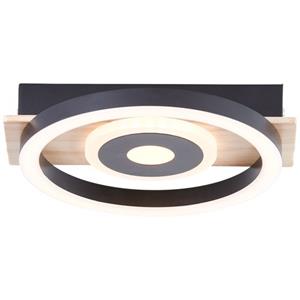 Brilliant Plafondlamp Maureen Hout Zwart ⌀20cm 12w