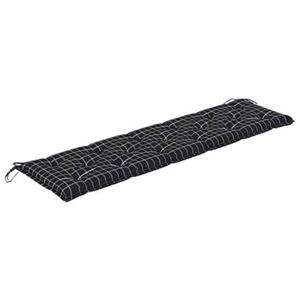 Vidaxl Bankauflage Schwarz Karomuster 180x50x7 Cm Stoff