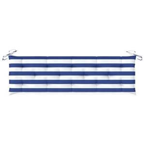 VidaXL Bankkussens 2 st 180x50x7 cm stof gestreept wit en blauw