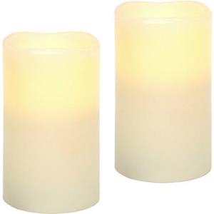 I.GE.A. Led-kaars LED-Kerzen Flackernd Warmweiß 2er Set Stumpenkerze Deko Valentinstag (2-delig)