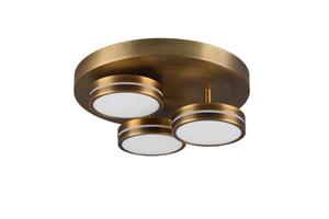 Trio Lighting LED-Deckenlampe Franklin dreiflammig altmessing