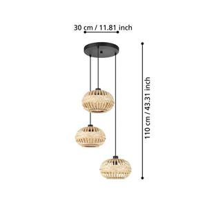 EGLO Amsfield 1 Hängelampe, dreiflammig, rund