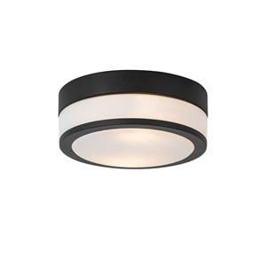 Qazqa Moderne Buiten Plafondlamp Zwart 23 Cm Ip44 - Flavi