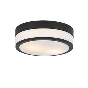 Qazqa Moderne Buiten Plafondlamp Zwart 28 Cm Ip44 - Flavi