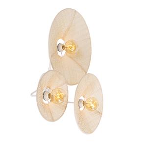 QAZQA Design wandlamp zwart met stof 3-lichts - Jane