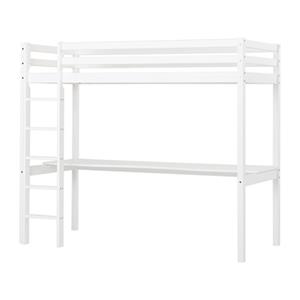 Hoppekids Basic Hochbett mit Schreibtischplatte weiss 90 x 200 cm