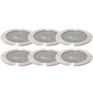 QAZQA Set mit 6 Bodenstrahlern Stahl AR111 verstellbar IP65 - Delux Honey