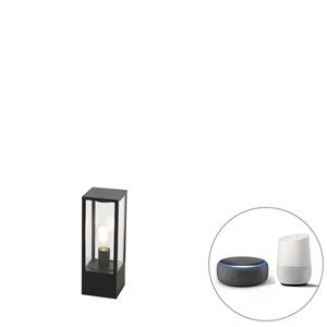 Qazqa Smart Staande Buitenlamp Zwart 40 Cm Incl. Wifi St64 - Charlois