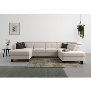 sit&more Wohnlandschaft "Bellucci", Kopfteilverstellung und Federkern, wahlweise mit Bettfunktion