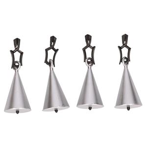 4x Tafelkleed/tafelzeil gewichtjes kegels zilver 7 cm -