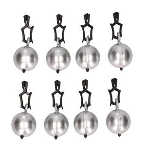 8x Tafelkleedgewichtjes zilveren kogels/ballen 3 cm - Tafelkleedgewichten