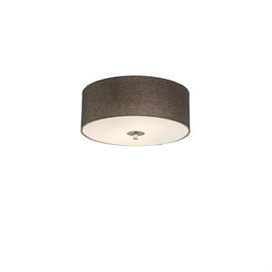 QAZQA Landelijke plafondlamp taupe 30 cm - Drum Jute