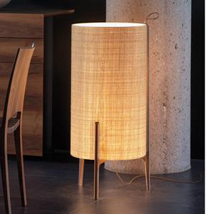 Carpyen Vloerlamp Greta, natuurvezel/eikenhout hoogte 90cm