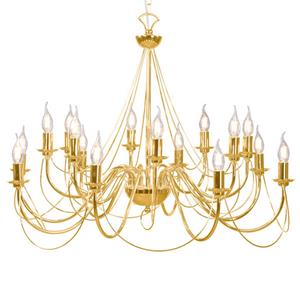 Euluna Kroonluchter Retro, 16-lamps, goud