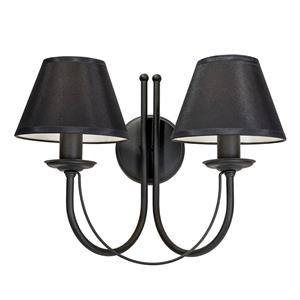 Euluna Wandlamp Bona, 2-lamps, zwart