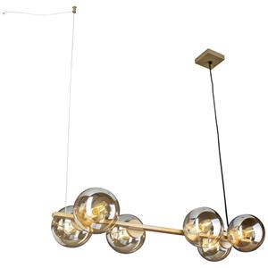Luce ambiente Design Pendelleuchte Pluto in Gold-transparent und Gold E14 6-flammig