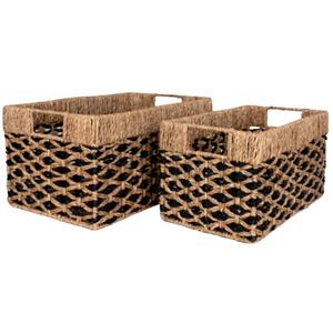 Hioshop Salar mand set van 2 naturel.