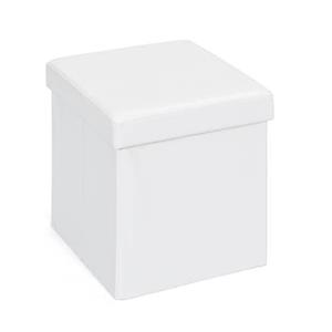 PKline Aufbewahrungsbox Sanne Hocker faltbar mit Deckel weiss Faltbox Regalbox Box