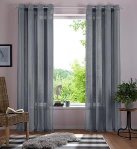 Home affaire Gordijn Mara transparant, linnen look, monochroom, basic (1 stuk)